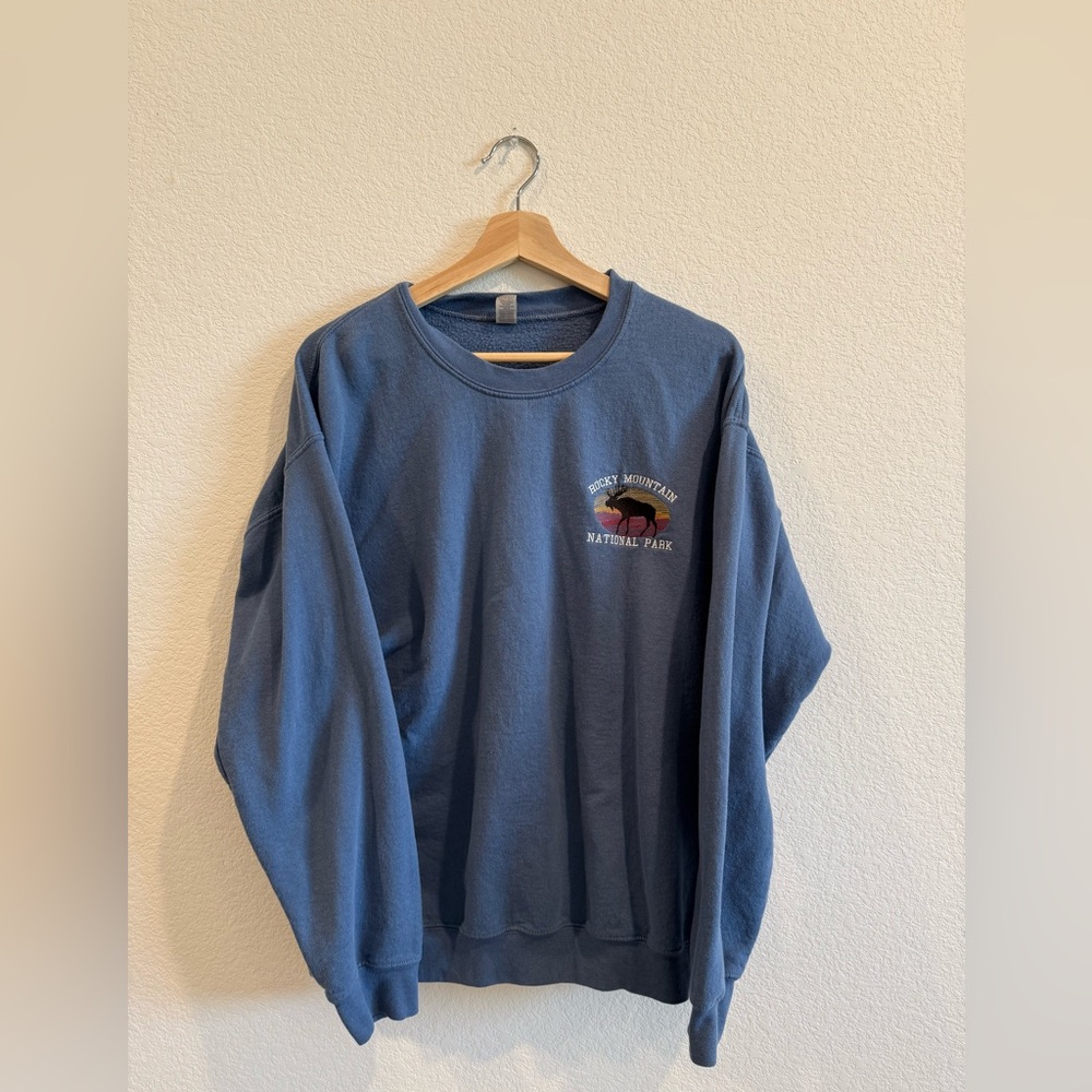 Rocky Mountain National Park Blue Crewneck Sweater